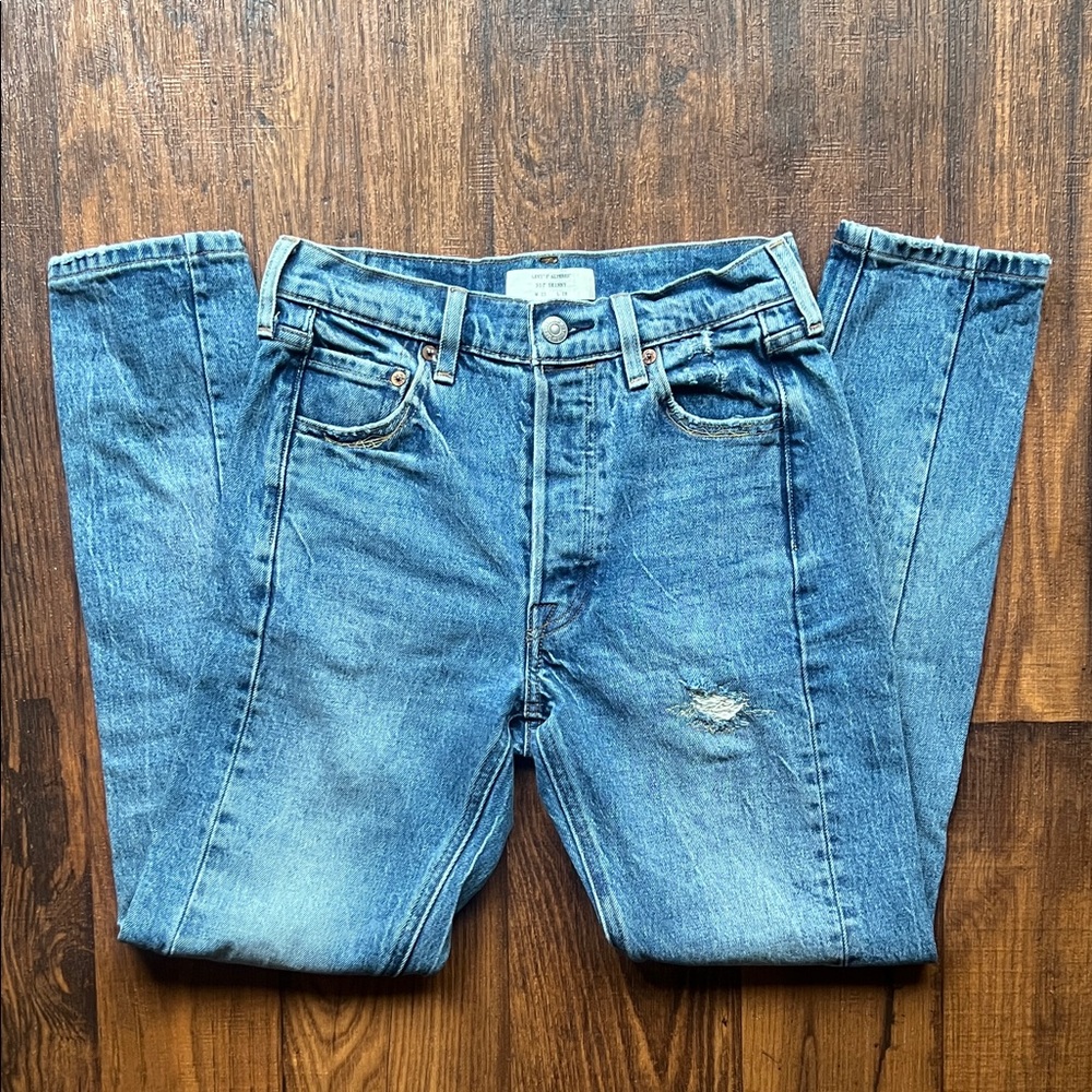 Levi's Blue 501 Skinny Jeans • High-Waisted